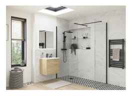 Black Wetroom Glass Side Panels